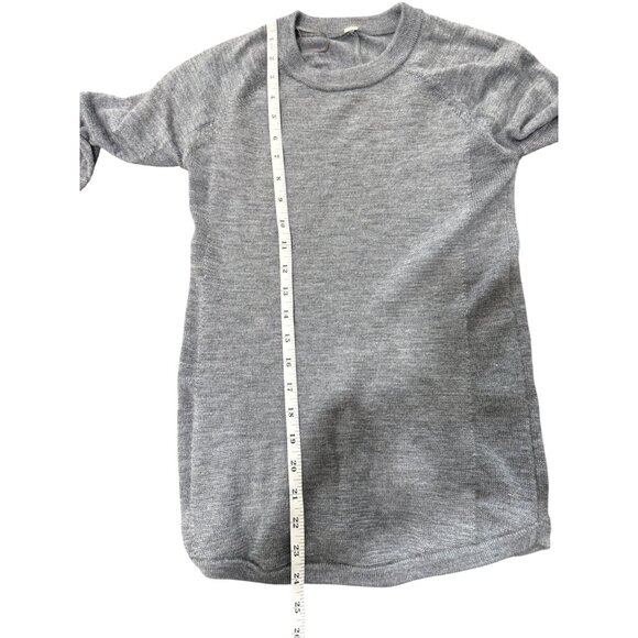 Lululemon Sit In Lotus Sweater Merino Wool Grey Long Sleeve Crew Neck Top XS - Picture 7 of 7